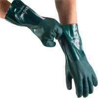 Gants verts &agrave; double enduit, 14" lo, PVC, Doublure en Jersey de coton, 70 mils Les Distributions ICE