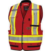 6678 Veste d'arpenteur antimicrobienne haute visibilit&eacute; avec dos en maille, Rouge, Petit, Polyester Les Distributions ICE