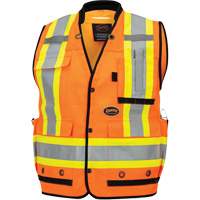 6680 Veste d'arpenteur antimicrobienne haute visibilit&eacute; avec dos en maille, Orange haute visibilit&eacute;, Petit, Polyester Les Distributions ICE