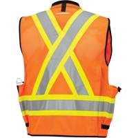 6680 Veste d'arpenteur antimicrobienne haute visibilit&eacute; avec dos en maille, Orange haute visibilit&eacute;, Petit, Polyester Les Distributions ICE