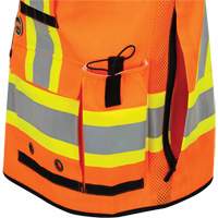 6680 Veste d'arpenteur antimicrobienne haute visibilit&eacute; avec dos en maille, Orange haute visibilit&eacute;, Petit, Polyester Les Distributions ICE