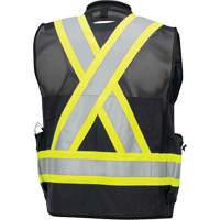 6679 Veste d'arpenteur antimicrobienne haute visibilit&eacute; avec dos en maille, Noir, Petit, Polyester Les Distributions ICE