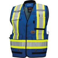 6681 Veste d'arpenteur antimicrobienne haute visibilit&eacute; avec dos en maille, Bleu royal, Petit, Polyester Les Distributions ICE