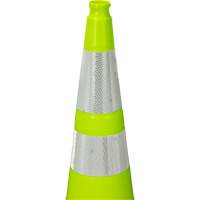 Premium Traffic Cone, 36", Lime Green, 4" & 6" Reflective Collar(s) Les Distributions ICE