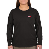 GRIDIRON Long Sleeve Pocket T-Shirt, Women's, X-Small, Black Les Distributions ICE