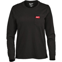 GRIDIRON Long Sleeve Pocket T-Shirt, Women's, X-Small, Black Les Distributions ICE