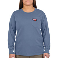 GRIDIRON Long Sleeve Pocket T-Shirt, Women's, X-Small, Blue Les Distributions ICE