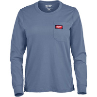 GRIDIRON Long Sleeve Pocket T-Shirt, Women's, X-Small, Blue Les Distributions ICE