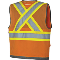 Veste de s&eacute;curit&eacute; pour arpenteur Pioneer avec fermeture &agrave; glissi&egrave;re et dos en maille, Orange haute visibilit&eacute;, Petit, Polyester Les Distributions ICE