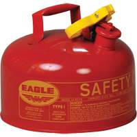 Bidon de s&eacute;curit&eacute; pour les produits inflammables, Type I, Acier galvanis&eacute;, 2 gal. US, Rouge, Homologu&eacute; FM/List&eacute; UL/ULC Les Distributions ICE
