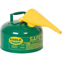 Safety Can for Combustibles with Funnel, Type I, Galvanized Steel, 2.5 US gal., Green, FM Approved/UL/ULC Listed Les Distributions ICE