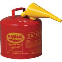 Safety Can for Flammables with Funnel, Type I, Galvanized Steel, 5 US gal., Red, FM Approved/UL/ULC Listed Les Distributions ICE
