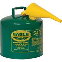 Safety Can for Combustibles with Funnel, Type I, Galvanized Steel, 5 US gal., Green, FM Approved/UL/ULC Listed Les Distributions ICE