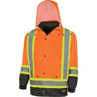 Parka de s&eacute;curit&eacute; d'hiver imperm&eacute;able 7-en-1 5056 Pioneer Yukon, Polyester, Noir/Orange haute visibilit&eacute;, T-petit Les Distributions ICE
