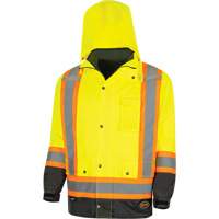 Parka de s&eacute;curit&eacute; d'hiver imperm&eacute;able 7-en-1 5057 Pioneer Yukon, Polyester, Noir/Jaune lime haute visibilit&eacute;, T-petit Les Distributions ICE