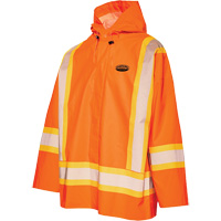 R804 Hurricane Rain Jacket, Small, High Visibility Orange Les Distributions ICE