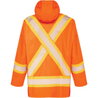 R804 Hurricane Rain Jacket, Small, High Visibility Orange Les Distributions ICE