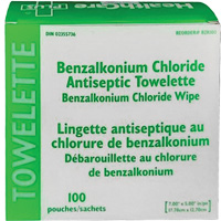 Serviette au chlorure de benzalkonium BZK, Serviette, Antiseptique Les Distributions ICE