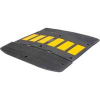 Speed Hump with End Caps, Rubber, 2' L x 36" W x 1-1/4" H Les Distributions ICE
