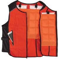 Veste de refroidissement &agrave; changement de phase l&eacute;g&egrave;re avec sachets de recharge Chill-Its 6260, Petit/Moyen, Orange Les Distributions ICE