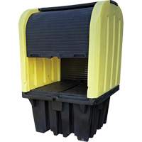Yellow Roll Top Hardcover Spill Pallet, 65" L x 65" W x 101" H, 5000 lbs. Load Capacity Les Distributions ICE