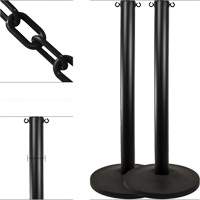 Industrial Stanchion Kit with Plastic Chain, 37" High, Black Les Distributions ICE
