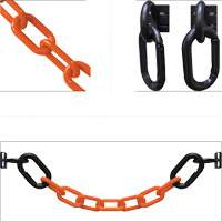 Magnetic Chain Barrier Warehouse Kit, Orange, 2" Link, 15' Length Les Distributions ICE