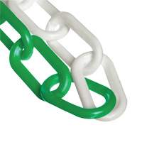 Bicolour Plastic Barrier Chain, Green/White, 2" Link, 500' Length Les Distributions ICE