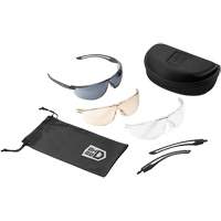 Ensemble de lunettes de s&eacute;curit&eacute; &agrave; protection balistique Gunfire 2.0, Lentille Transparent/Fum&eacute;e/Cuivre, Antibu&eacute;e/Anti-&eacute;gratignures, ANSI Z87+ Les Distributions ICE