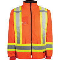 Manteau haute visibilit&eacute; 7-en-1, Polyester, Orange haute visibilit&eacute;, T-petit Les Distributions ICE