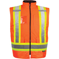 Manteau haute visibilit&eacute; 7-en-1, Polyester, Orange haute visibilit&eacute;, T-petit Les Distributions ICE