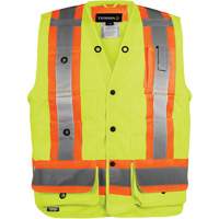 Veste haute visibilit&eacute; pour arpenteur, Orange haute visibilit&eacute;, Petit, Polyester Les Distributions ICE