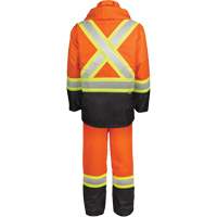 Ensemble de pluie haute visibilit&eacute; en tissu 150 deniers, Polyester, Petit, Orange haute visibilit&eacute; Les Distributions ICE