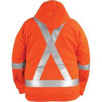 High-Visibility Wind Resistant Zip-Front Sweatshirt with DetachableHood, Men's, Small, High Visibility Orange, 27.7 cal/cm² Les Distributions ICE