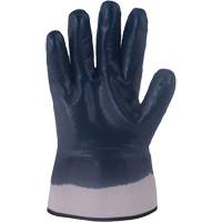 Gants bleu marine avec manchettes renforc&eacute;es &agrave; entoilage coll&eacute; Horizon, Moyen, R&ecirc;vetement Nitrile, Enveloppe en Jersey/Coton Les Distributions ICE