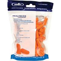 Bouchons d'oreilles jetables en mousse orange SEALTEC33, Vrac - Sac en poly Les Distributions ICE