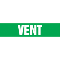 "Vent" Pipe Markers, Self-Adhesive, 4" H x 24" W, White on Green Les Distributions ICE