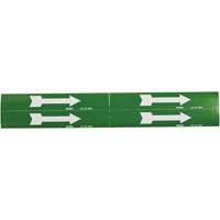 Marqueurs de tuyau avec fl&egrave;ches, Autocollant, 1-1/8" h x 7" la, Blanc/vert Les Distributions ICE