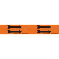 Marqueurs de tuyau avec fl&egrave;ches, Autocollant, 1-1/8" h x 7" la, Noir/orange Les Distributions ICE