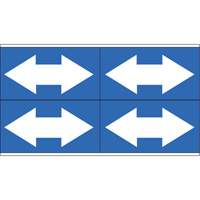 Marqueurs de tuyau avec fl&egrave;ches bidirectionnelles, Autocollant, 1-1/8" h x 7" la, Blanc/bleu Les Distributions ICE