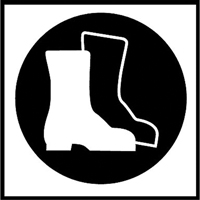 Right to Know Pictogram Labels -Boots, Vinyl, Sheet, 5/8" L x 3/4" W Les Distributions ICE