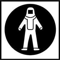 Right to Know Pictogram Labels - Full Protection Suit, Vinyl, Sheet, 5/8" L x 3/4" W Les Distributions ICE