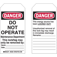 Lockout Tags, Plastic, 3" W x 5-1/2" H, English Les Distributions ICE