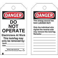 Lockout Tags, Plastic, 3" W x 5-3/4" H, English Les Distributions ICE