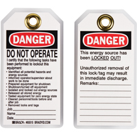 Lockout Tags, Plastic, 3" W x 5-1/2" H, English Les Distributions ICE