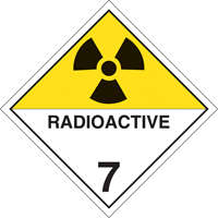 Plaque-&eacute;tiquette TMD mati&egrave;res radioactives, Carton Les Distributions ICE