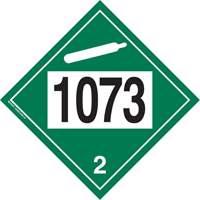 Plaque-&eacute;tiquette TMD 1073 pour gaz ininflammable oxyg&egrave;ne liqu&eacute;fi&eacute;, Plastique Les Distributions ICE