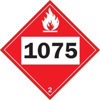 Plaque-&eacute;tiquette TMD 1075 pour gaz inflammable oxyg&egrave;ne liqu&eacute;fi&eacute;, Plastique Les Distributions ICE