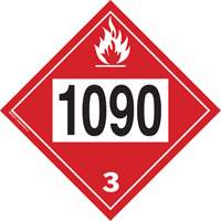 Plaque-&eacute;tiquette TMD 1090 pour liquide inflammable ac&eacute;tone, Plastique Les Distributions ICE