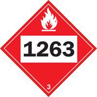 Plaque-&eacute;tiquette TMD 1263 pour liquide inflammable peinture, Plastique Les Distributions ICE